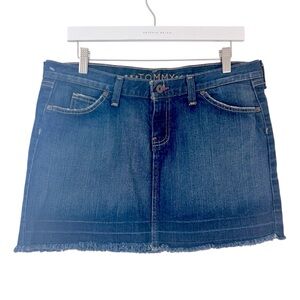 Tommy Hilfiger Vintage Y2K Denim Blue Mini Skirt Size 13 L